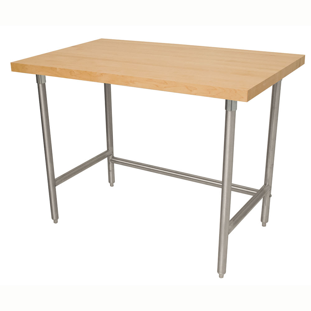 Advance Tabco TH2S-366 1 3/4" Maple Top Work Table w/ Open Base, 72"L x 36"D