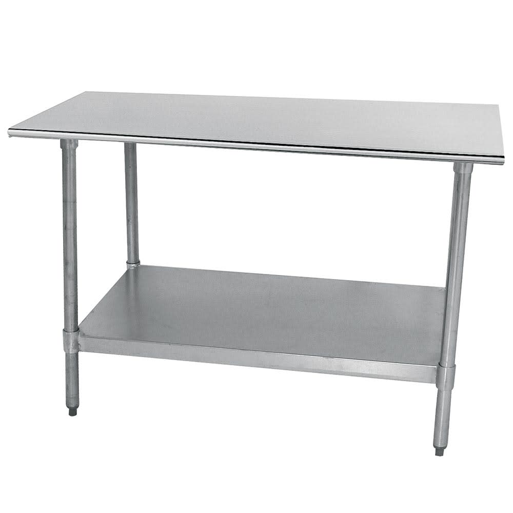 009-TTS308X 96" 18 ga Work Table w/ Undershelf & 430 Series Stainless Flat Top