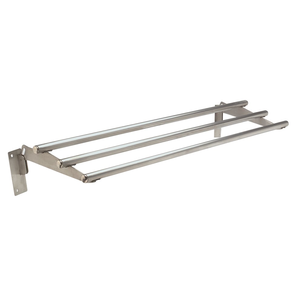 009-TTR5D 77 3/4" Drop Down Tubular Tray Slide w/ (3) Bars, Stainless