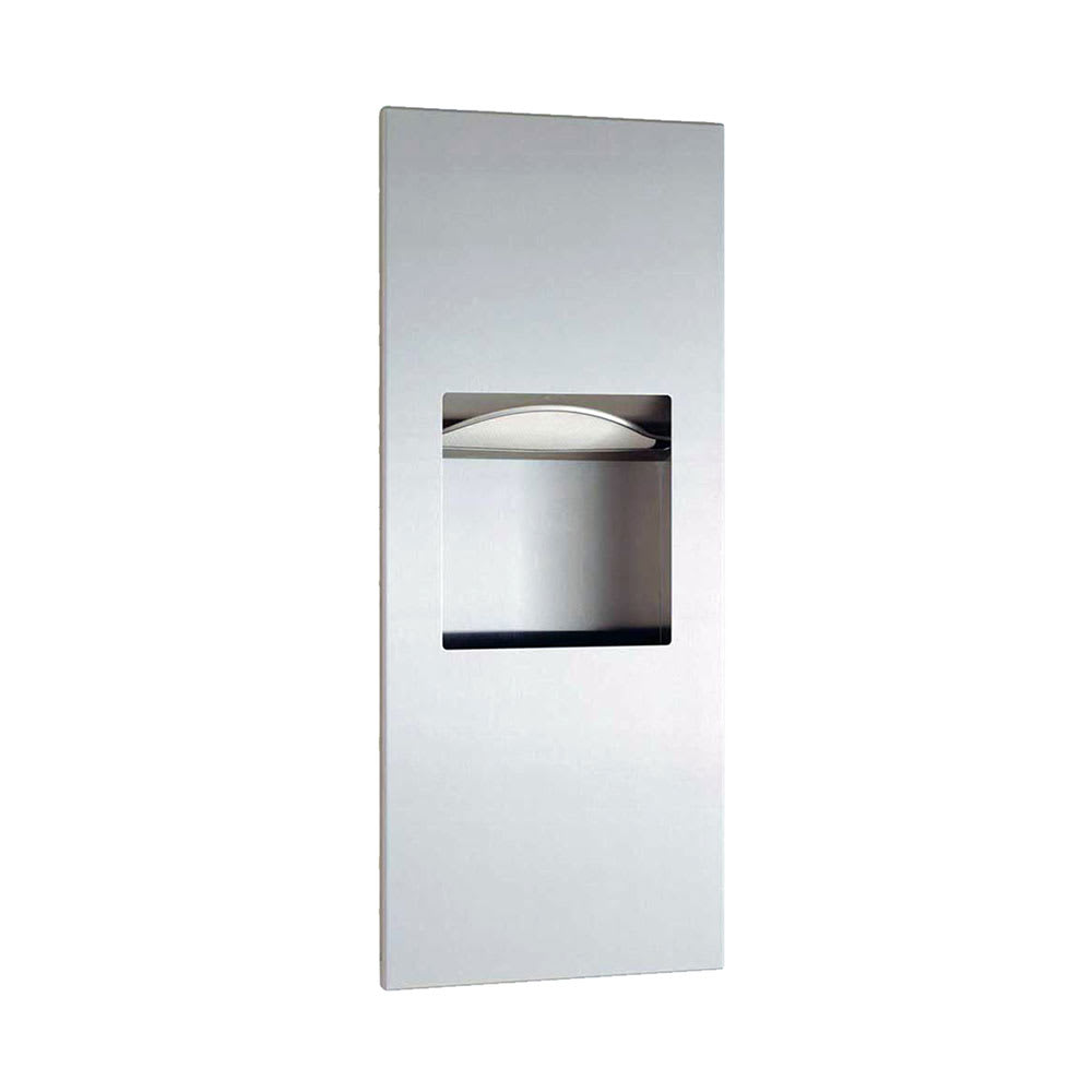 016-B36903 1 3/5 gallon Recessed Bathroom Trash Can w/ Paper Towel Dispenser, Stainless