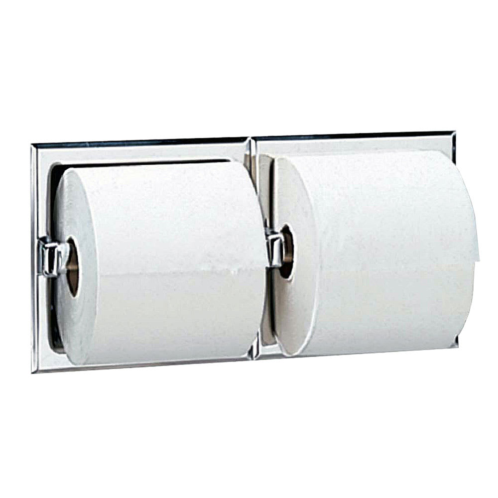 016-B697 Recessed Toilet Tissue Dispenser, 2 Rolls, Polished Stainless