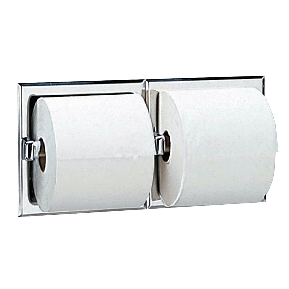 Bobrick B-6977 Recessed Toilet Tissue Dispenser, 2 Rolls, Satin Finish