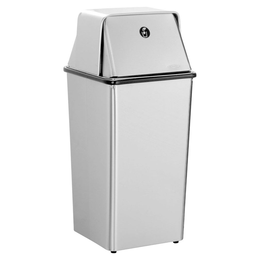 016-B2250 13 Gallon Standing Bathroom Trash Can w/ Top