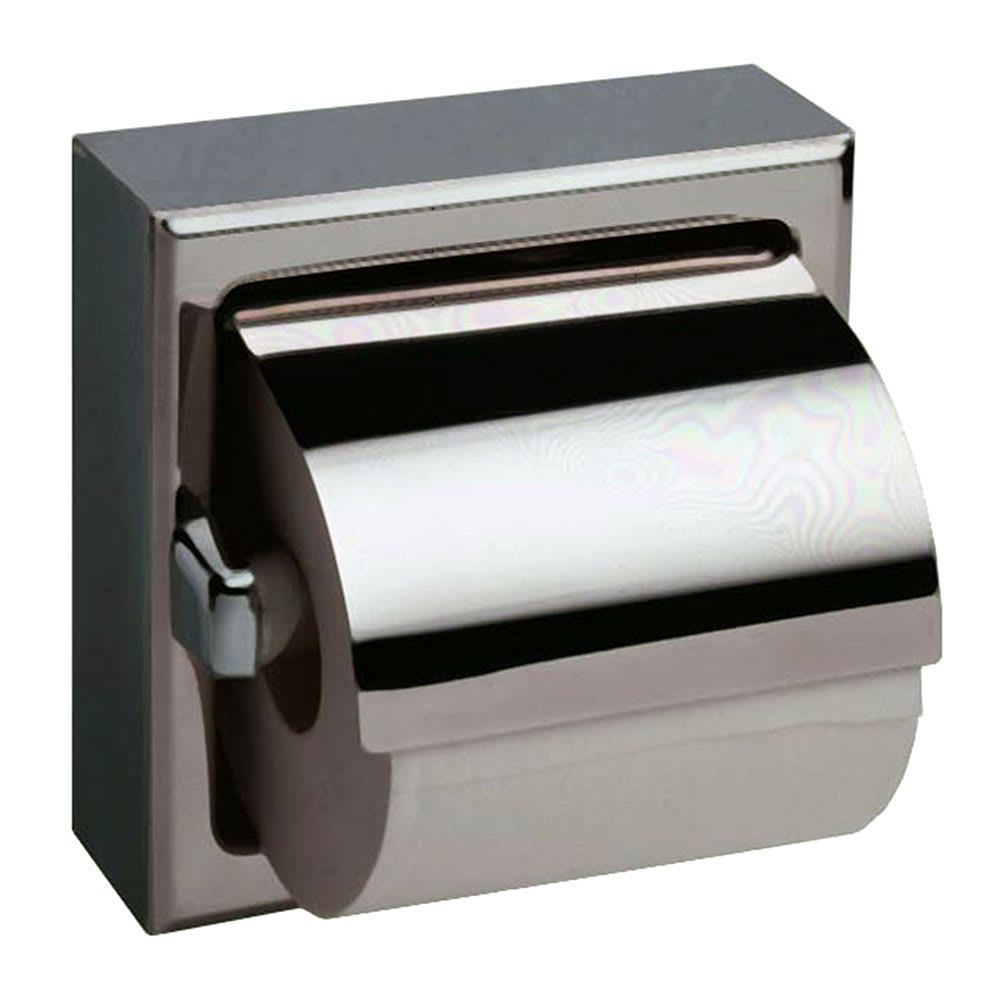 016-B6697 Recessed Toilet Tissue Dispenser w/ Hood, 1 Roll, Satin Stainless
