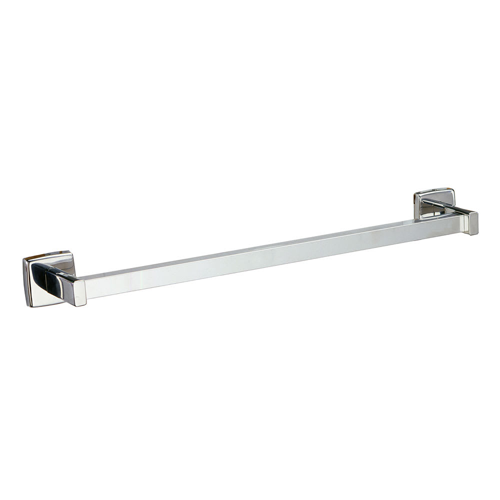 Bobrick B-673X24 24" Surface Mounted Towel Bar, Square, Bright Polished Stainless