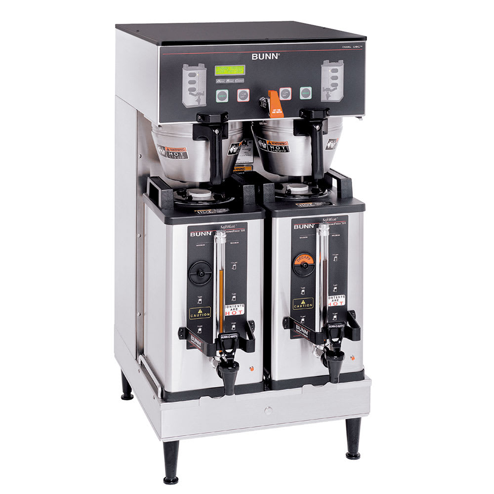 Bunn DUAL SH DBC BrewWISE® Dual Satellite Coffee Brewer, Upper Faucet,  Stainless, 208 240v/1ph (33500.0000)