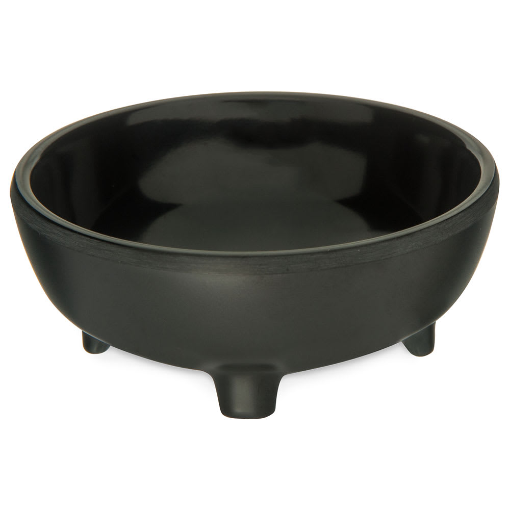 028-087303 3 oz Melamine Molcajete Salsa Dish, Black