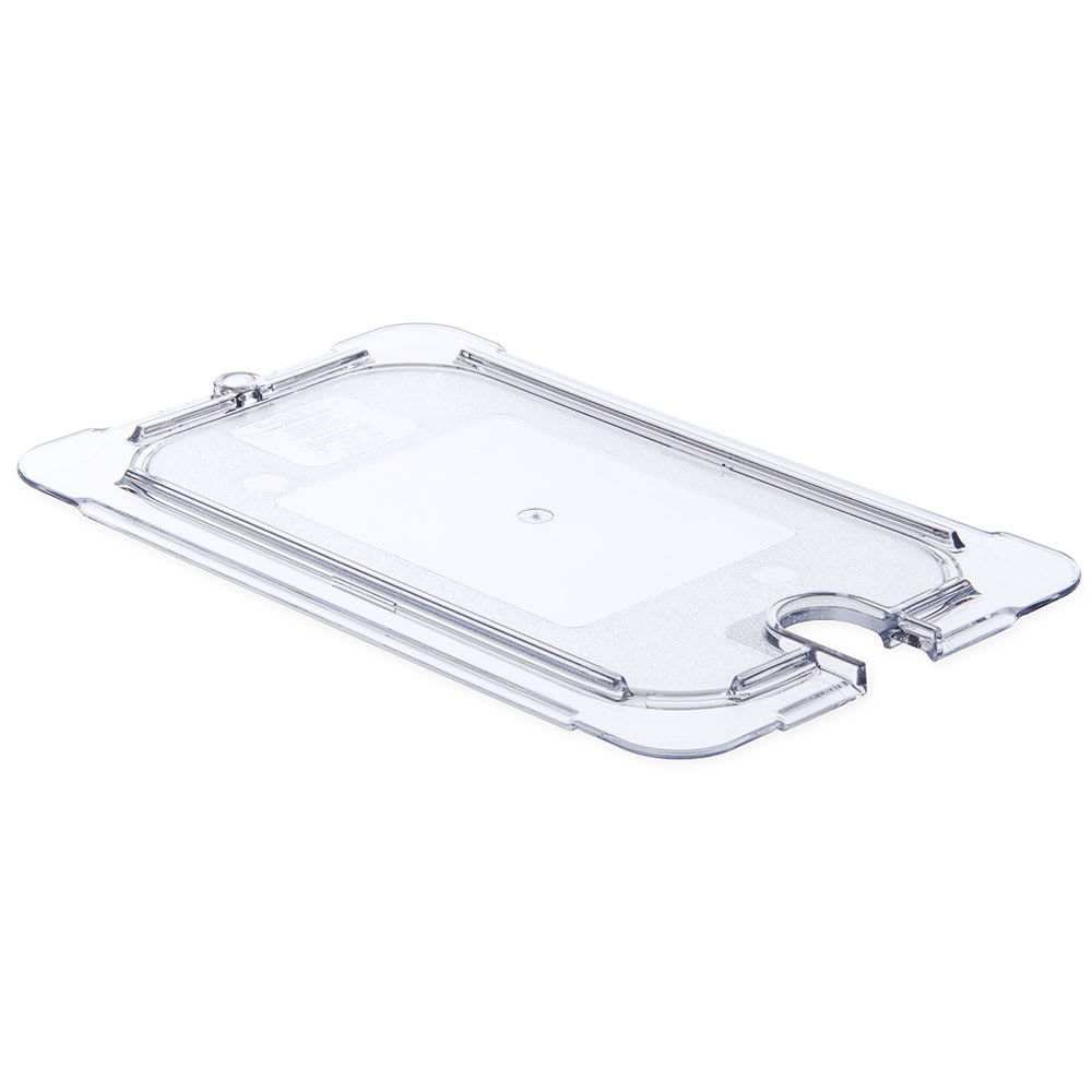 028-10297U07 Universal 1/4 Size Food Pan Lid - Flat, Notched, Clear