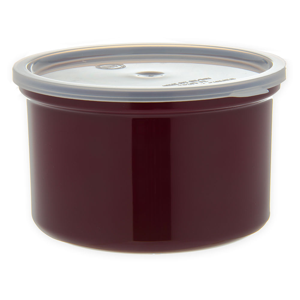 028-031601 1 1/2 qt Classic Salad Crock with Lid - Plastic, Brown