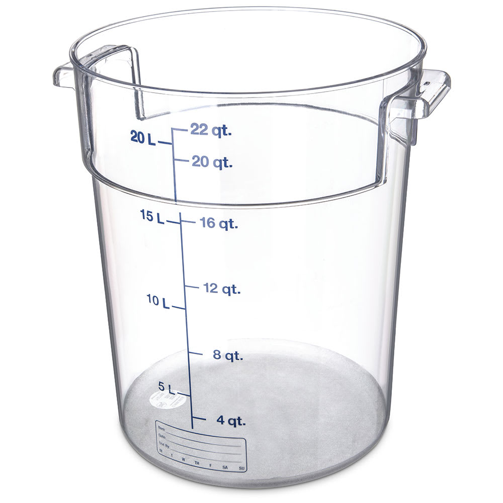 028-1076907 22 qt Round Container - Clear