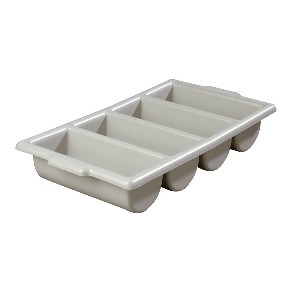 028-107123 4 Compartment Cutlery Bin - Plastic, Gray