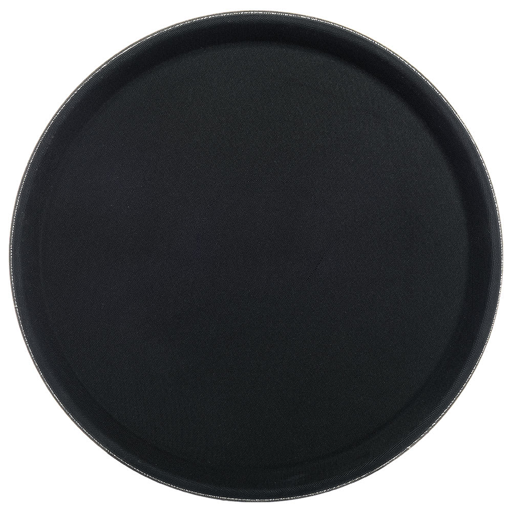 028-1100GL004 11 1/4" Round Serving Tray - Rubber Liner, Black