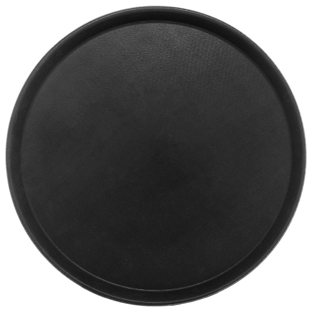 028-1400GL004 14 5/8" Round Serving Tray - Rubber Liner, Black