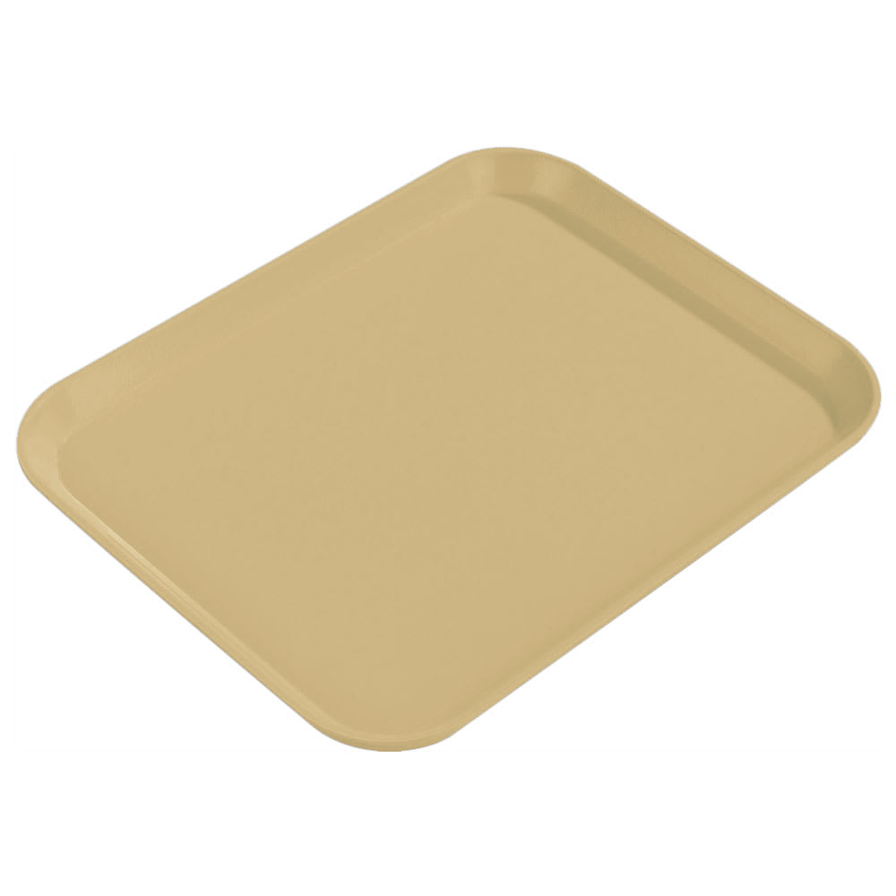 028-1814FG095 Fiberglass Cafeteria Tray - 18"L x 14"W, Almond