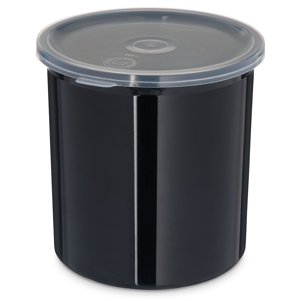 028-030103 1 1/5 qt Classic Salad Crock with Lid - Plastic, Black