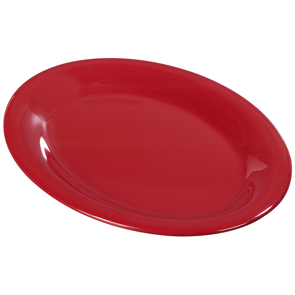 028-3308205 12" x 9-1/4" Oval Sierrus Platter - Melamine, Red
