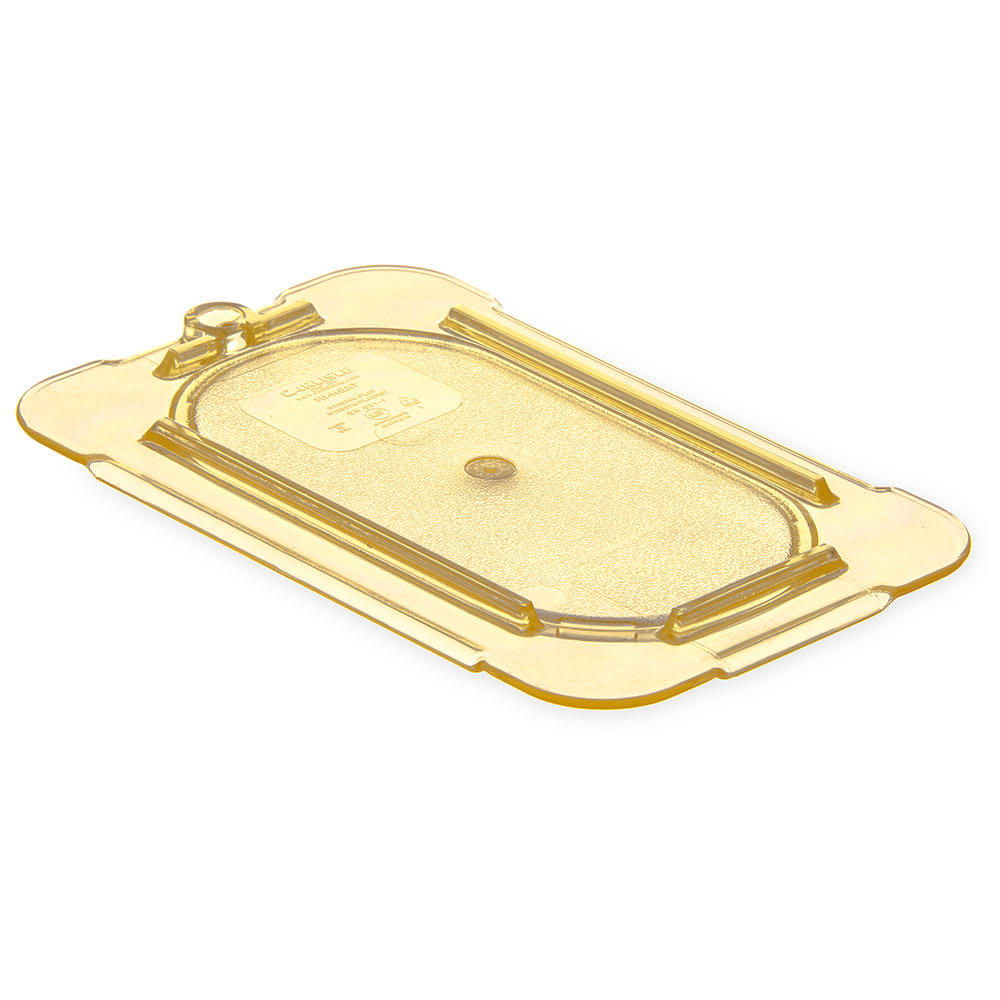 028-10536U13 Universal 1/9 Size High Heat Food Pan Lid - Flat, Amber