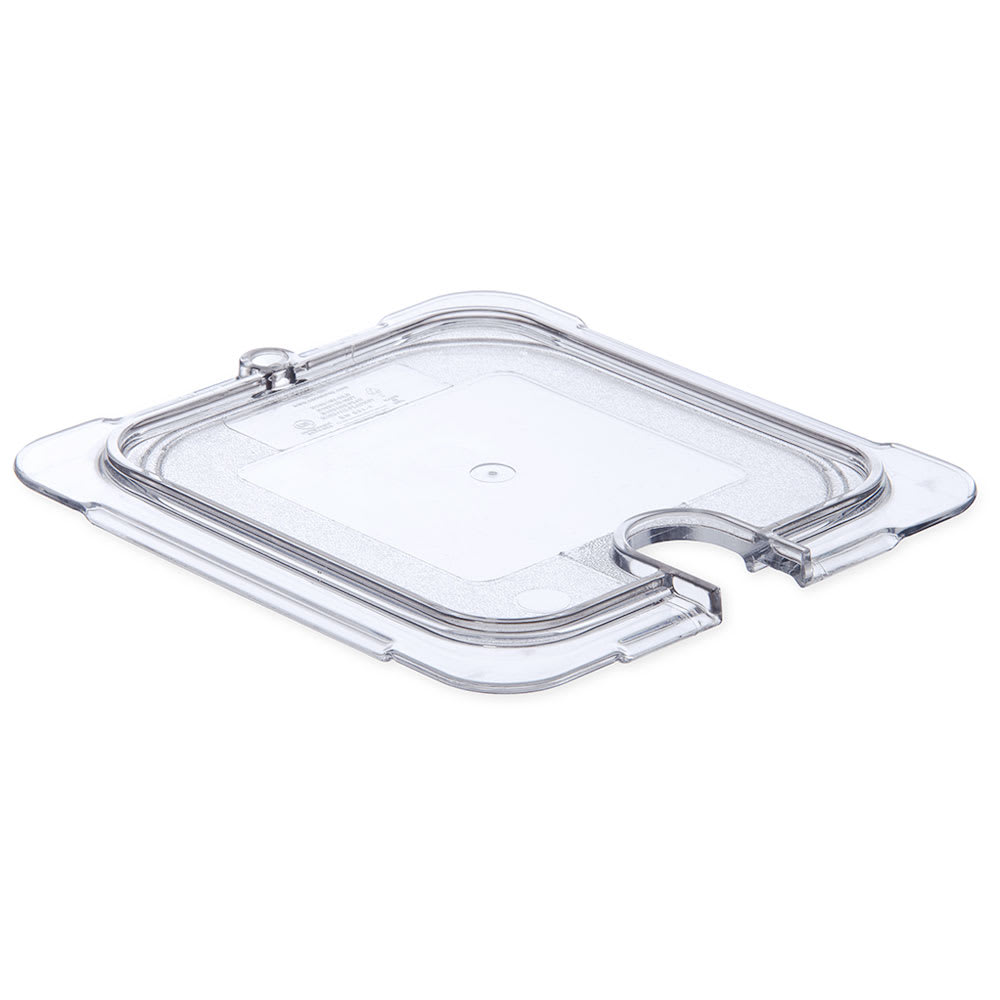 028-10317U07 Universal 1/6 Size Food Pan Lid - Flat, Notched, Clear