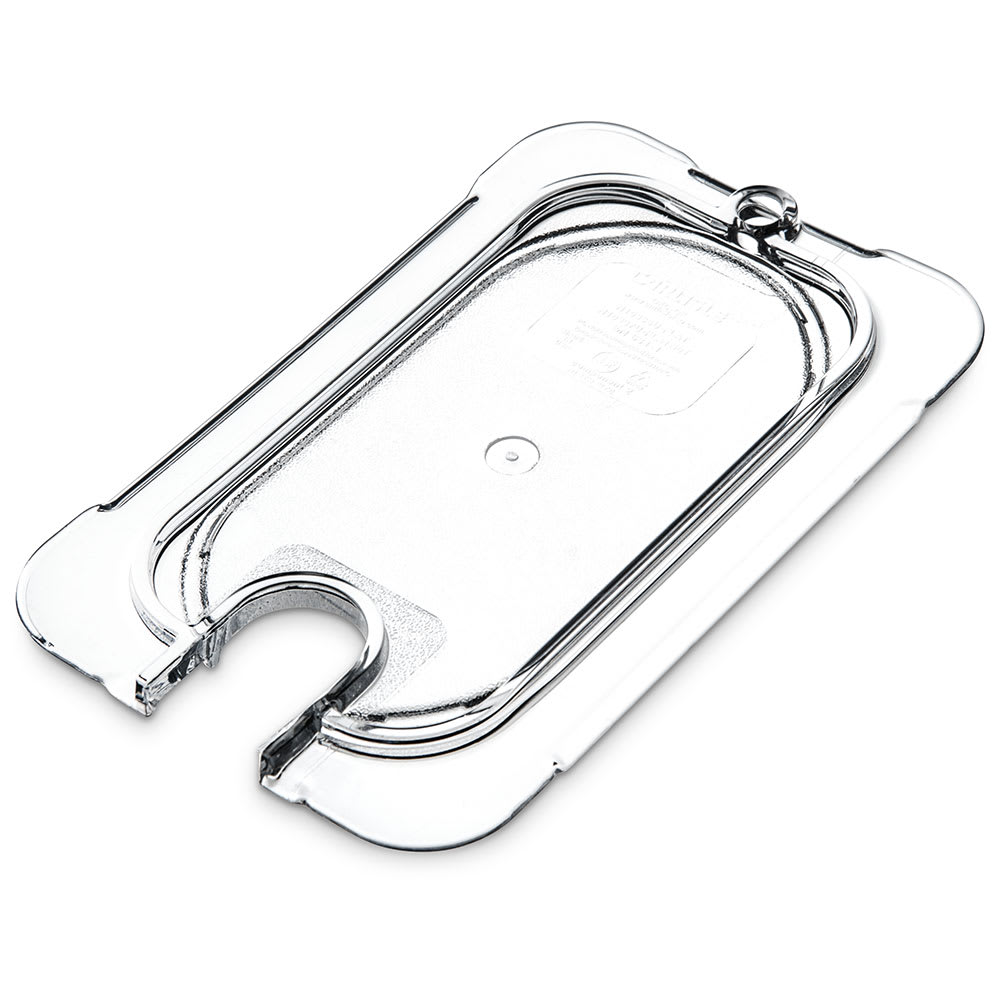 028-10337U07 Universal 1/9 Size Food Pan Lid - Flat, Notched, Clear