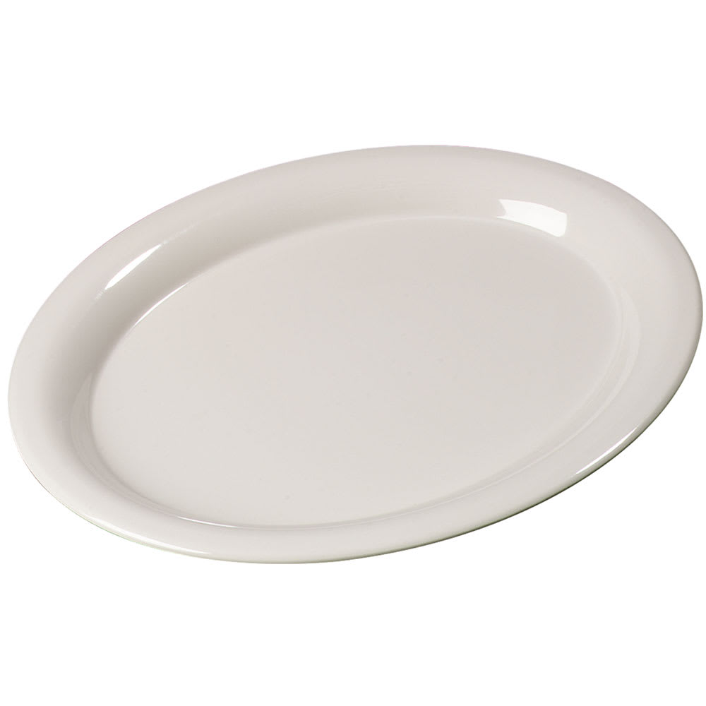 028-3308242 12" x 9-1/4" Oval Sierrus Platter - Melamine, Bone White
