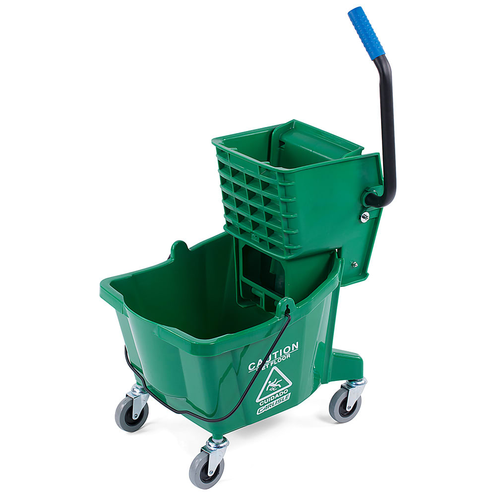 028-3690809 26 qt Mop Bucket Combo - Side Press Wringer, Polyethylene, Green