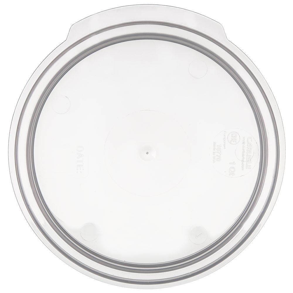 028-1077030 1 qt Round Food Storage Lid - Translucent