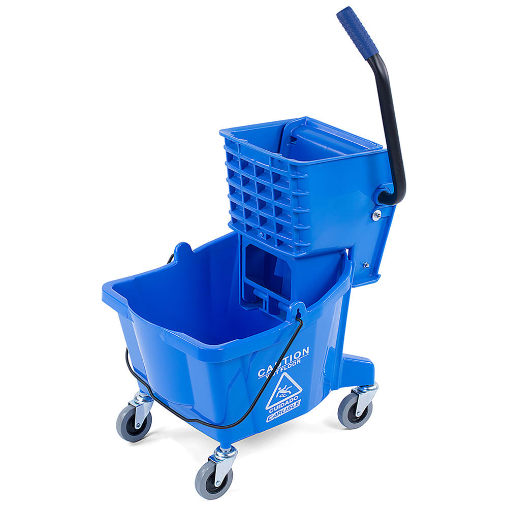 028-3690814 26 qt Mop Bucket Combo - Side Press Wringer, Polyethylene, Blue