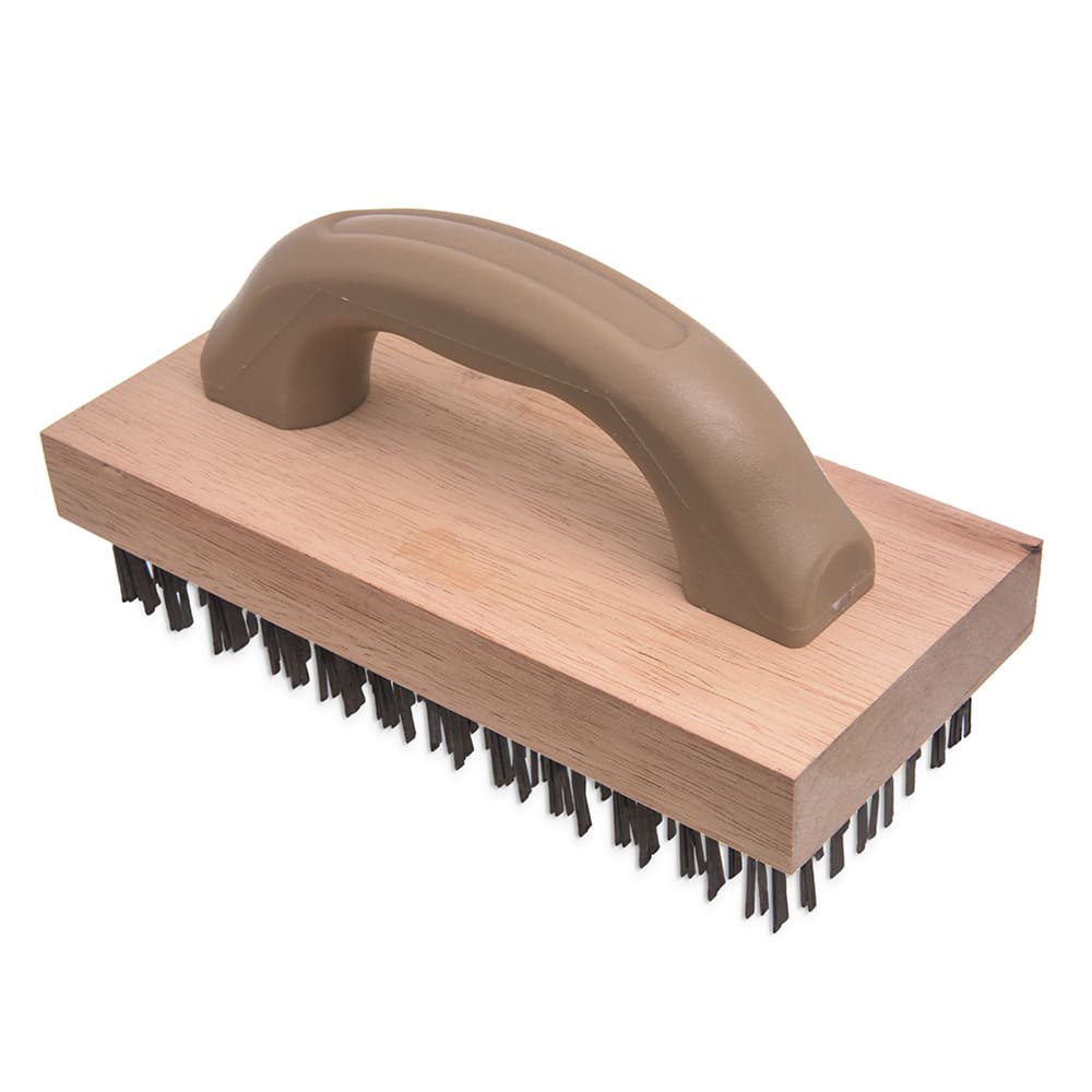028-4067600 9 3/8" Butcher Block Brush - Steel/Hardwood