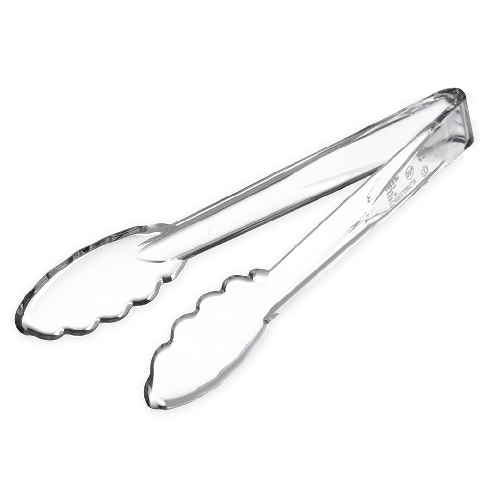 028-4109C 9"L Plastic Utility Tongs, Clear