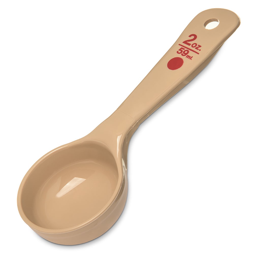 028-432406 2 oz Solid Portion Server w/ Short Handle, Polycarbonate, Beige