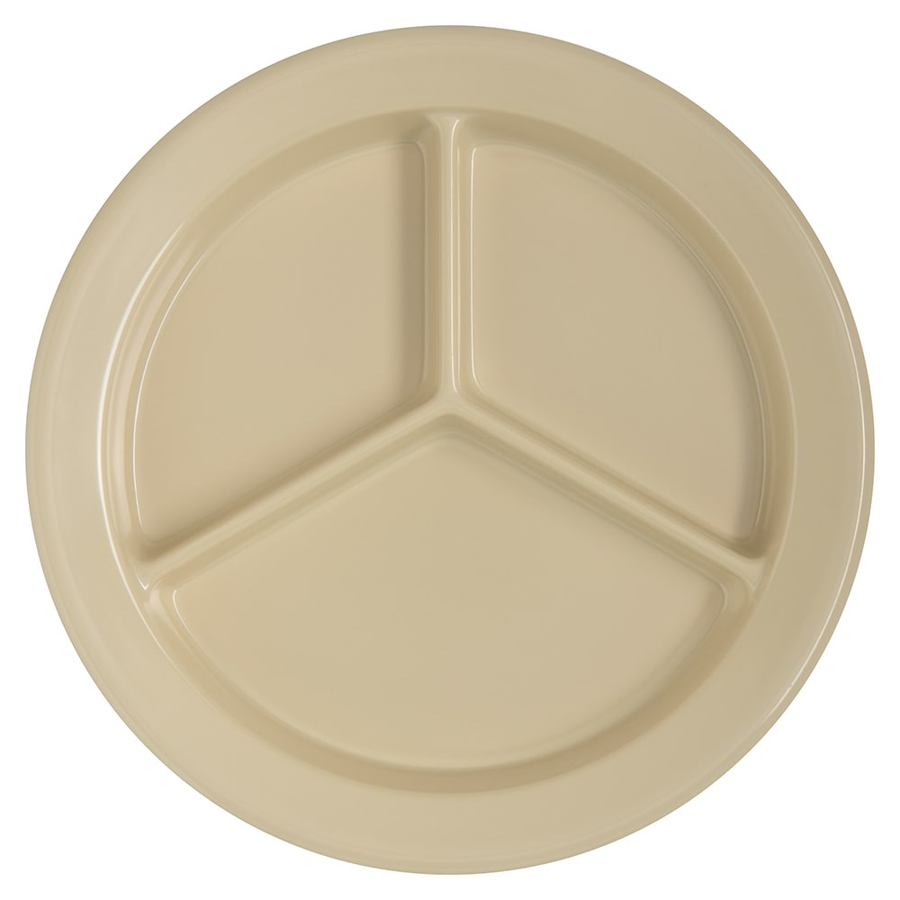 028-4351625 9" Round Melamine Dinner Plate, Tan