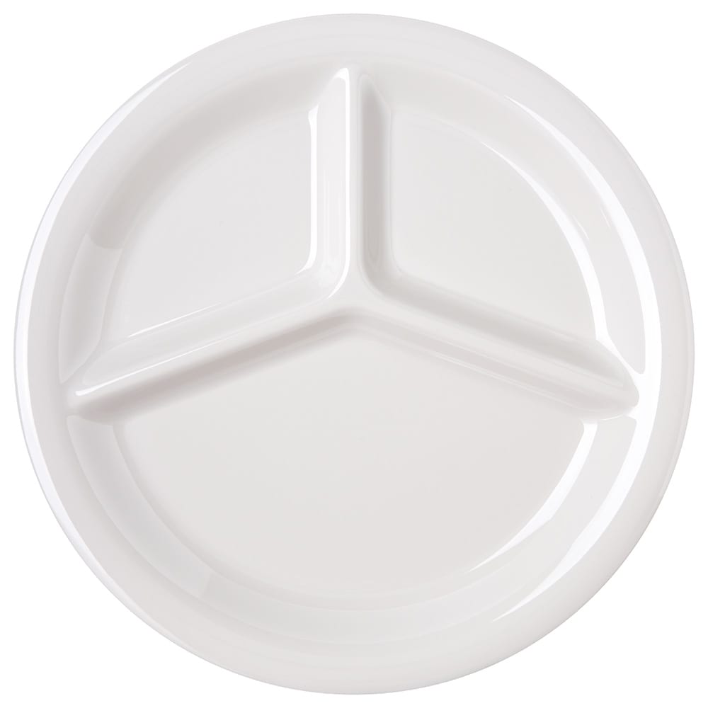 028-4300042 10 1/2" Melamine Dinner Plate, Bone
