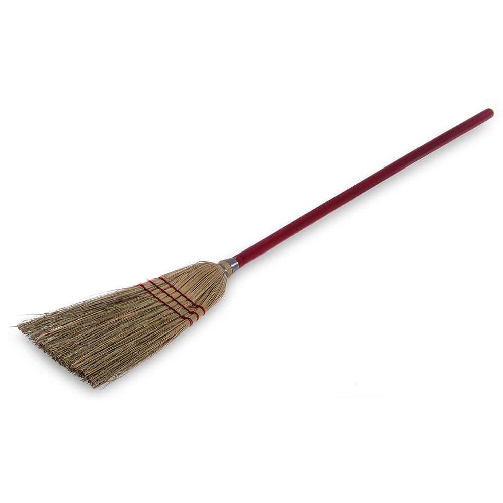 028-368200 40"L Flo-Pac® Lobby Broom w/ Straight Corn Bristles & Red Handle