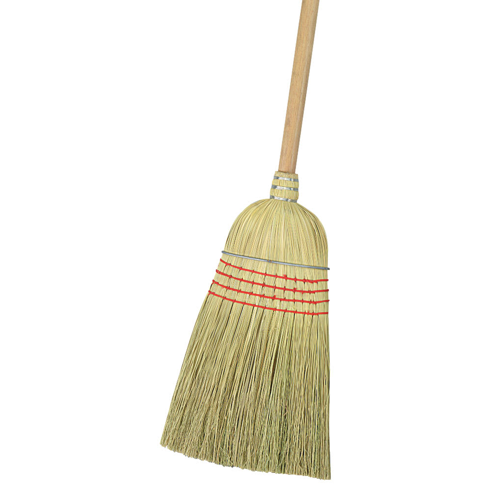 028-3685500 56"L Flo-Pac® Warehouse Broom w/ Straight Corn Bristles & Natural Handle