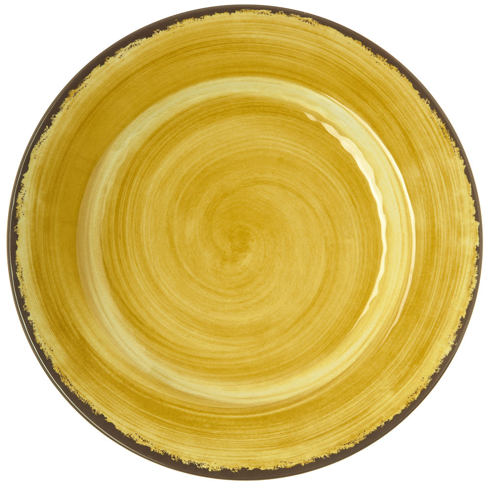 028-5400113 11" Round Melamine Dinner Plate, Amber