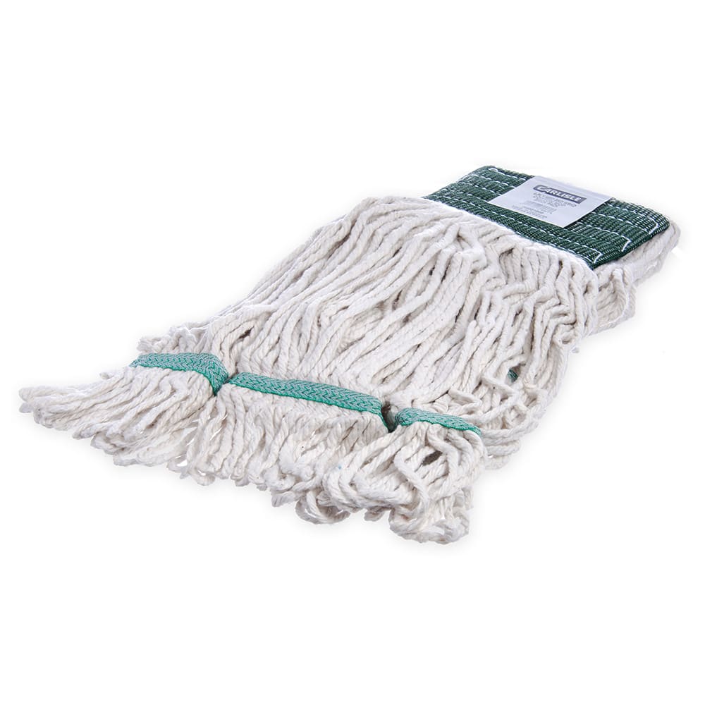 028-369551B00 Wet Mop Head - 4 Ply Cotton Yarn, White/Green