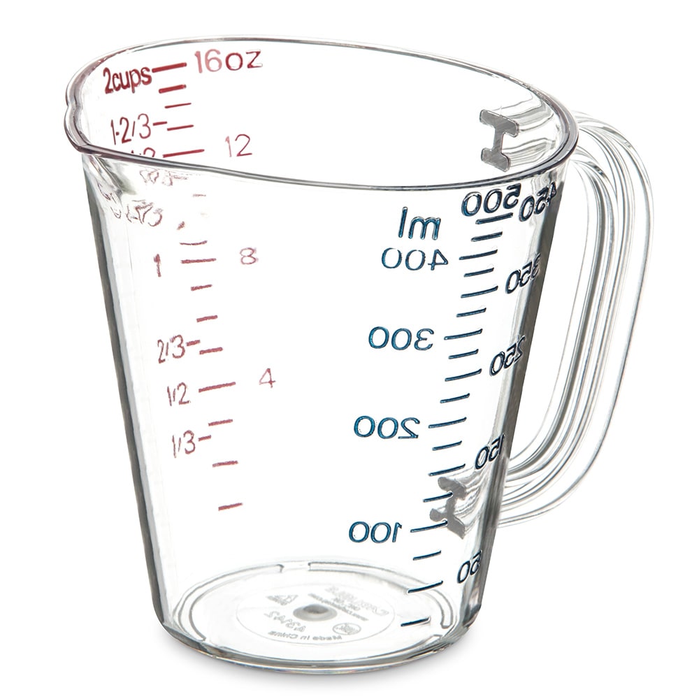 028-4314207 16 oz Oval Measuring Cup w/ Pour Spout & C-Handle, Polycarbonate, Clear