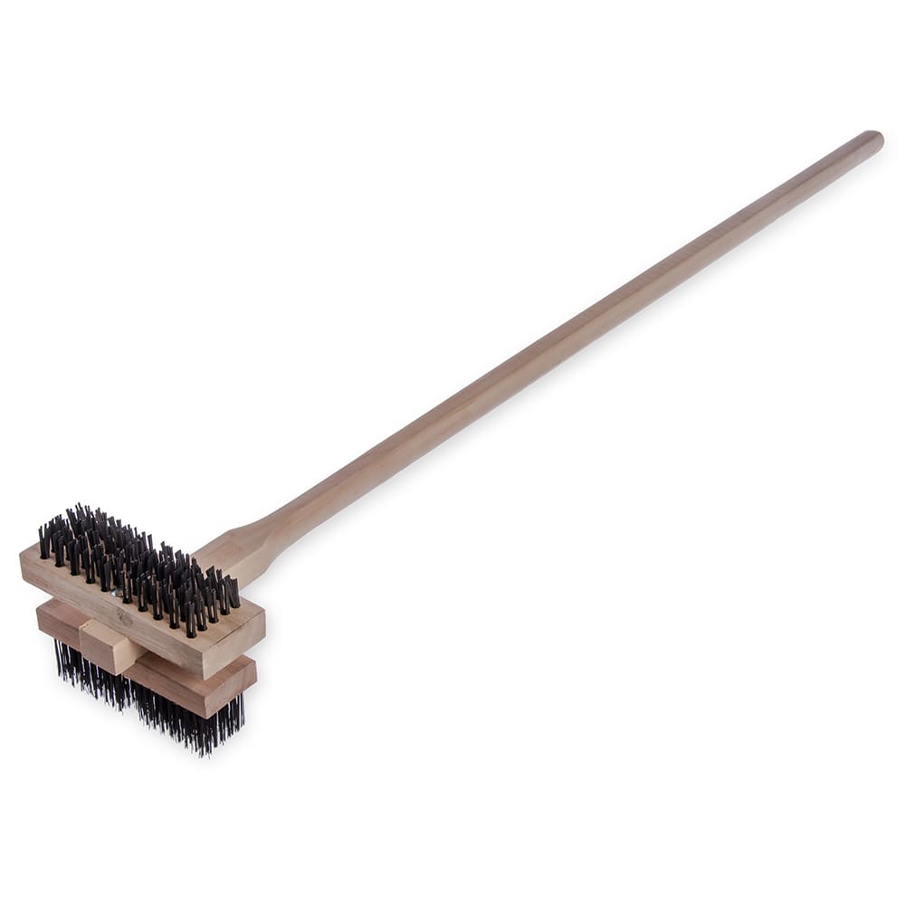 028-4029400 Double Broiler King Brush - Carbon Steel/Hardwood