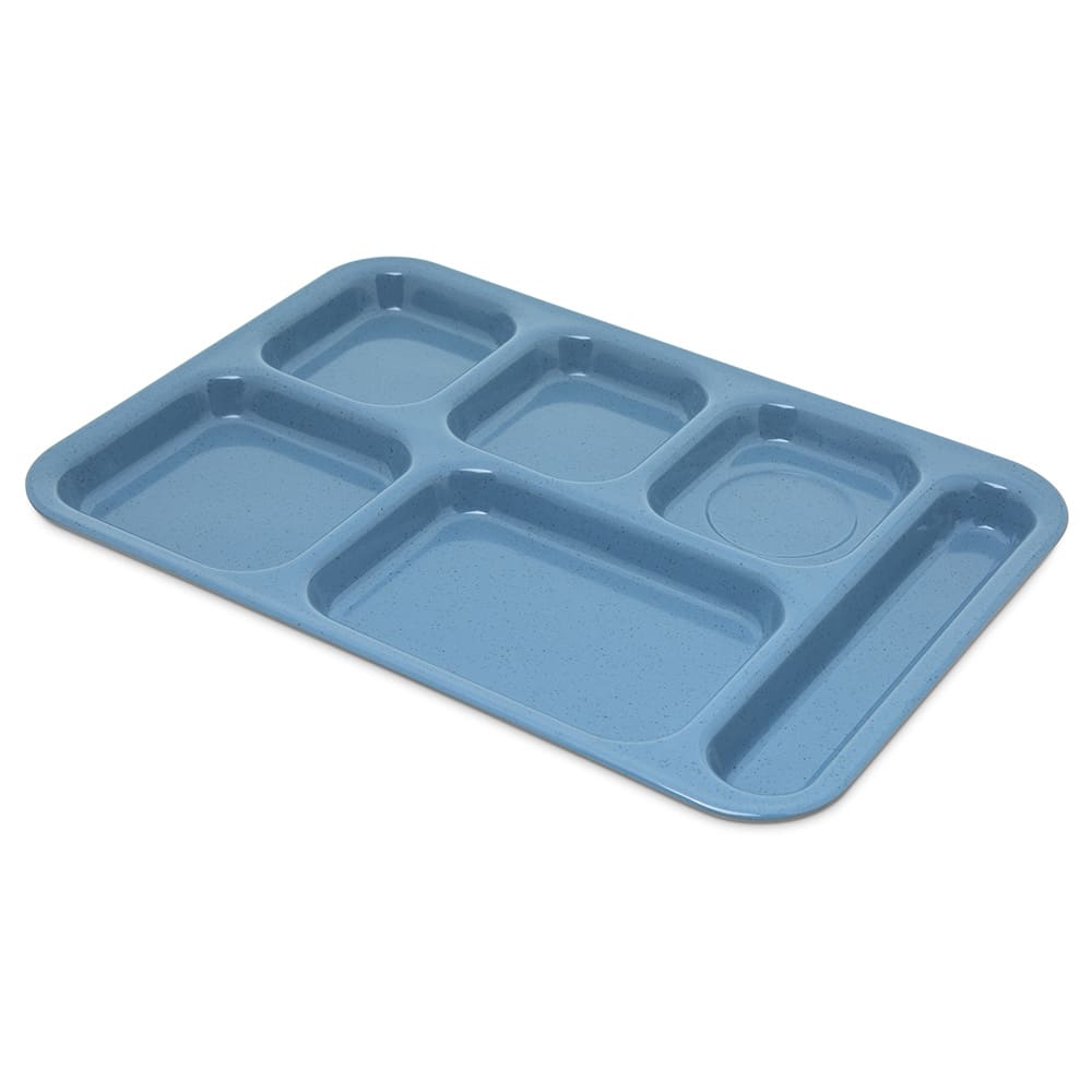 028-4398992 Melamine Rectangular Tray w/ (6) Compartments, 14 1/2" x 10", Sandshades