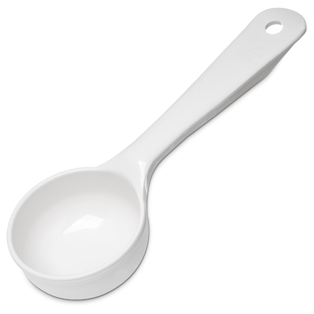 Carlisle 3 oz Solid Portion Spoon w/ Flat Bottom, Plastic, White