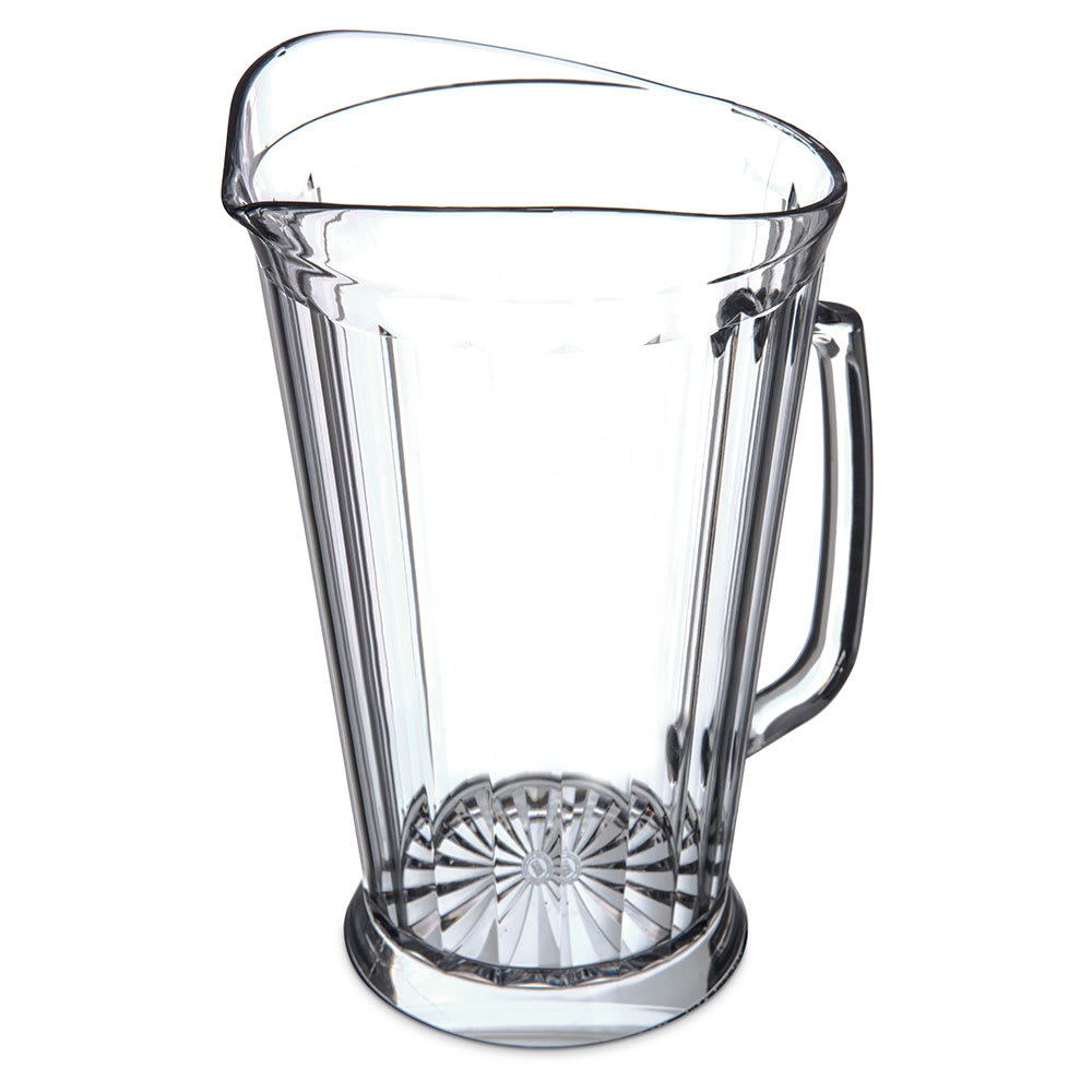 028-5587 60 oz Plastic Pitcher w/ Thumb Grip, Clear