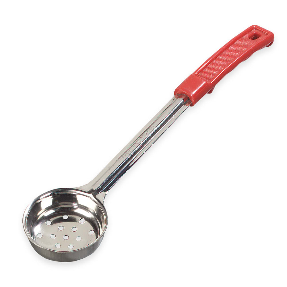 028-604361 2 oz Perforated Portion Spoon w/ Stainless Bowl, Red