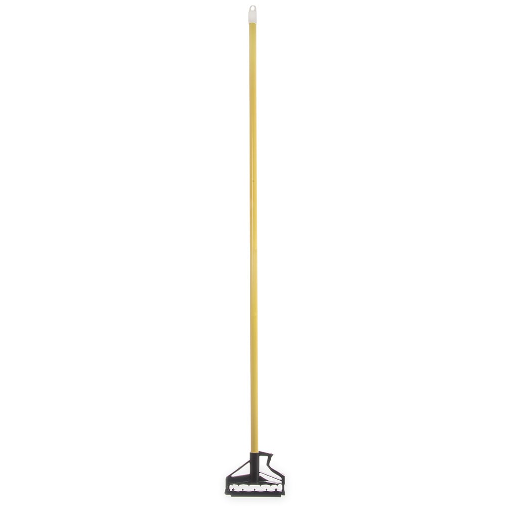 028-4166404 60" Quik-Release™ Mop Handle w/ Plastic Head, Fiberglass, Yellow