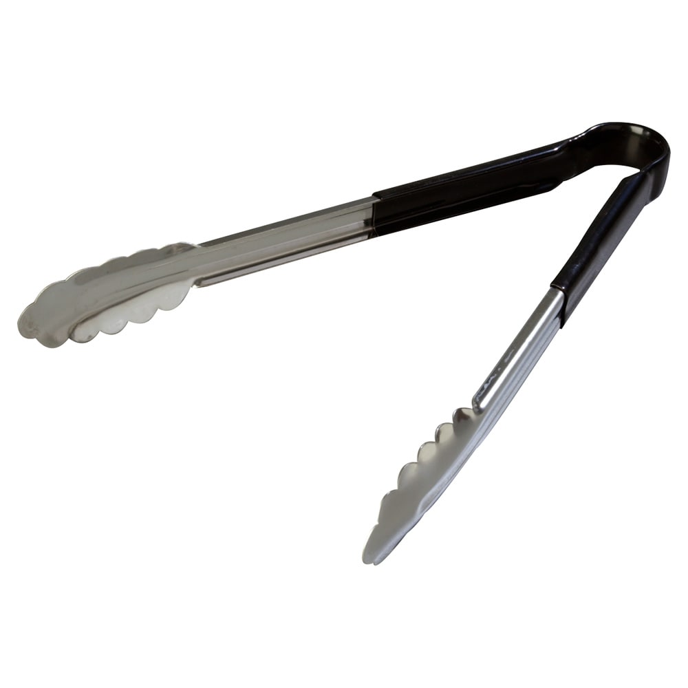 028-60756203 12" Stainless Utility Tongs, Black