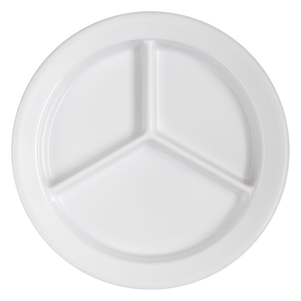 028-4351602 9" Round Melamine Dinner Plate, White
