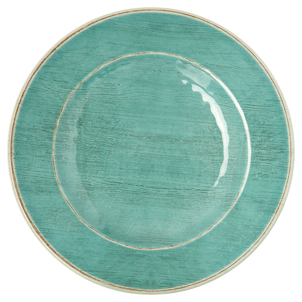 028-6400115 11" Round Melamine Dinner Plate, Aqua