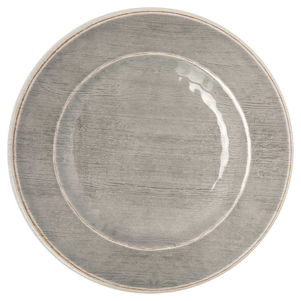 028-6400218 9" Round Melamine Salad Plate, Smoke Gray