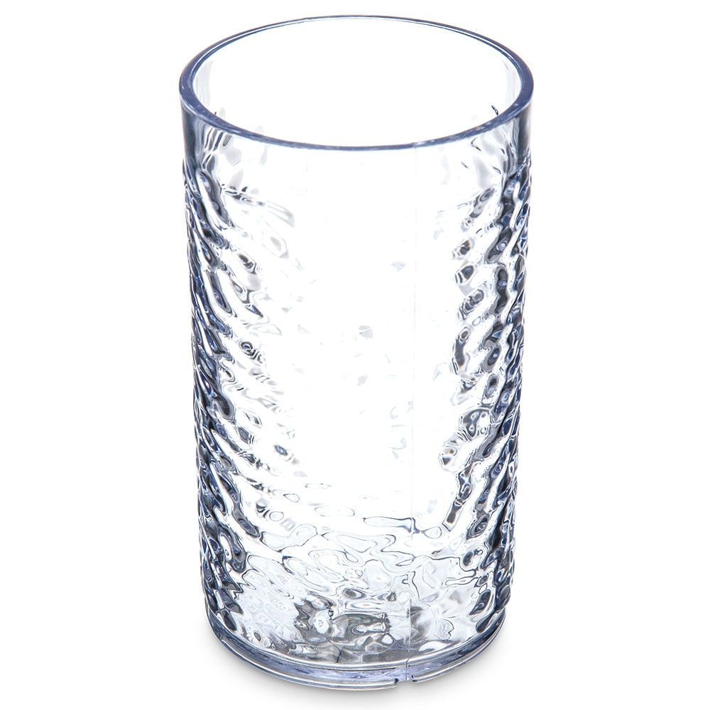028-5512C 12 oz Clear Pebbled Plastic Tumbler