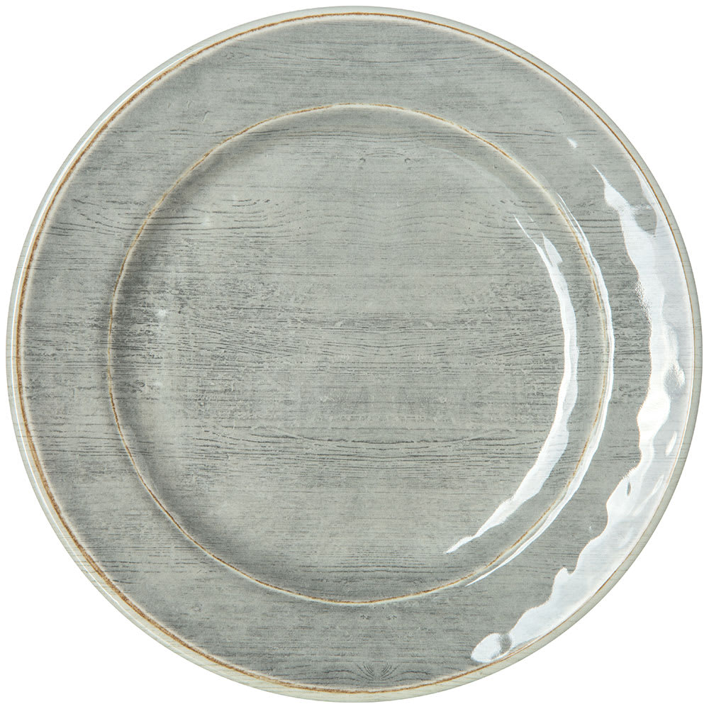 028-6400718 7" Round Melamine Bread & Butter Plate, Smoke Gray