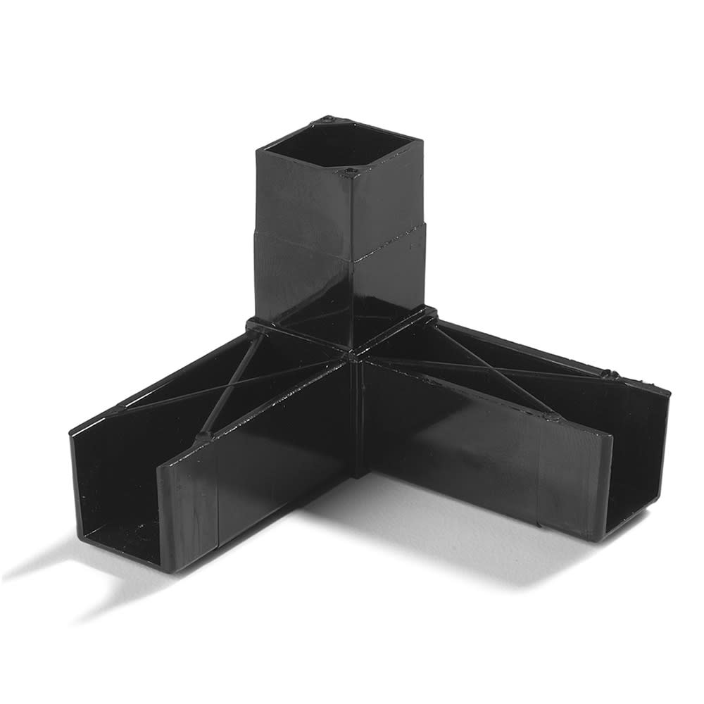 028-900203 Sneeze Guard Assembly Block - 1" Square, 90 Angle, Polycarbonate, Black